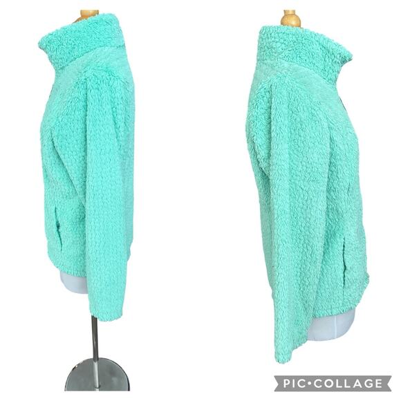 The North Face Laurel Fleece Full Zip Jacket Mint Green Youth Kids Girl’s XL 18 - Picture 6 of 11